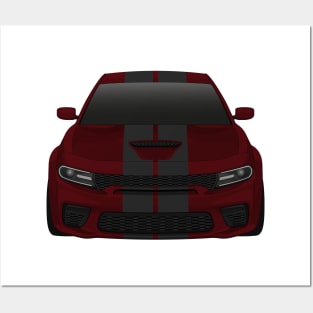 Charger Widebody Octane-red + carbon stripes Posters and Art